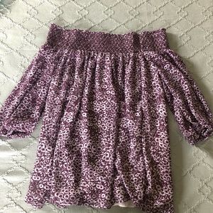 LOFT off-should Chiffon Top